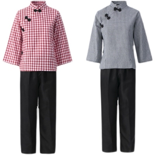 农民村姑民国服装儿童妇女阿庆嫂话剧演出怀旧表演七八十年代百姓