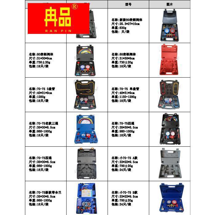 汽车空调加氟表通用压力表 冷煤表空箱子新款加厚五金工具箱防撞