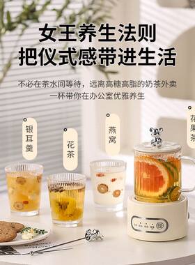 【礼品】多功能电炖杯煮茶器迷你养生壶办公室玻璃55度恒温燕窝机