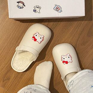 冬季暖呼呼百搭休闲棉拖鞋街头可拆卸可清洗高档外穿舒适室内居家