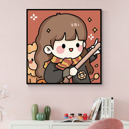 q版哈利波特diy数字油画手绘填充涂色油彩画 儿童手工涂鸦丙烯画