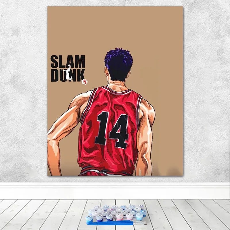 灌篮高手diy数字油画篮球明星流川枫樱木花道手工填色油彩画挂墙