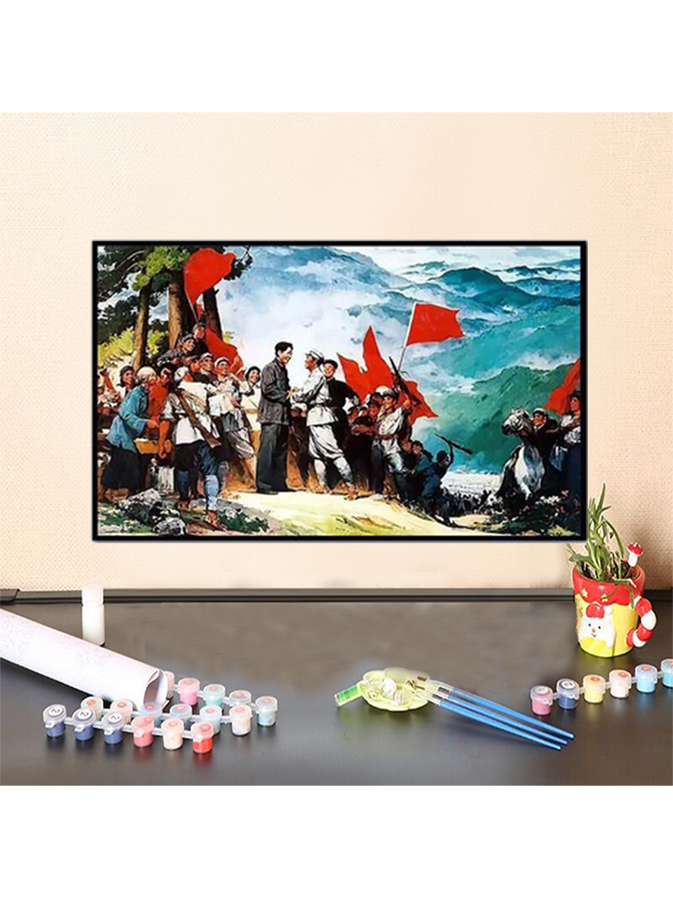 填充色diy数字油画圳湾丙稀油画