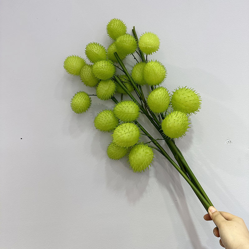 单支仿真唐棉果假花河豚