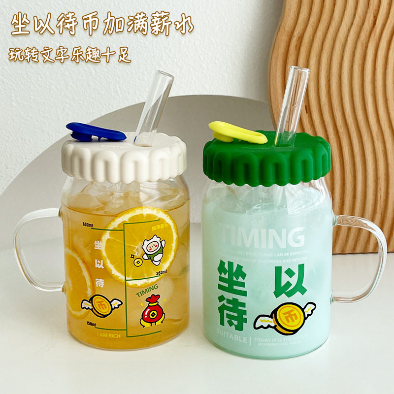 耐热玻璃杯女高颜值喝水
