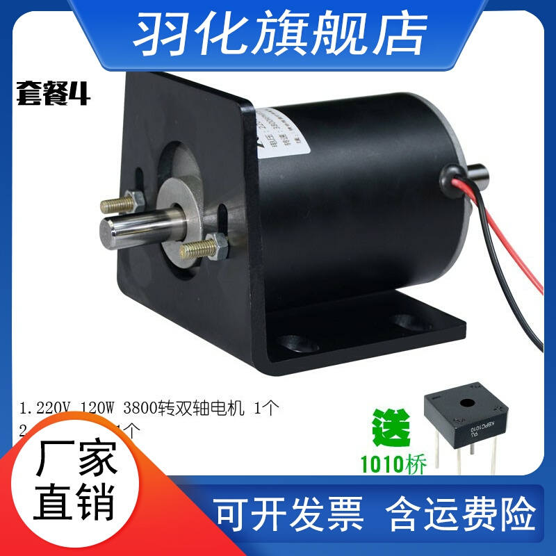 前后调速轴电磨双轴承220V120W电机正台钻可反转电钻双出车床直流