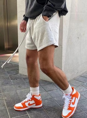 美式小短裤男夏季四分运动休闲潮牌宽松健身灰色不过膝篮球训练裤