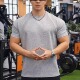 健身短袖 口运动t恤跑步训练螺纹拼接透气弹力上衣 收袖 男夏季 美式