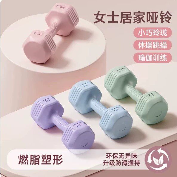 哑铃女士健身家用2/3kg一对杠铃1/1.5kg青少年锻炼健身女生小哑铃
