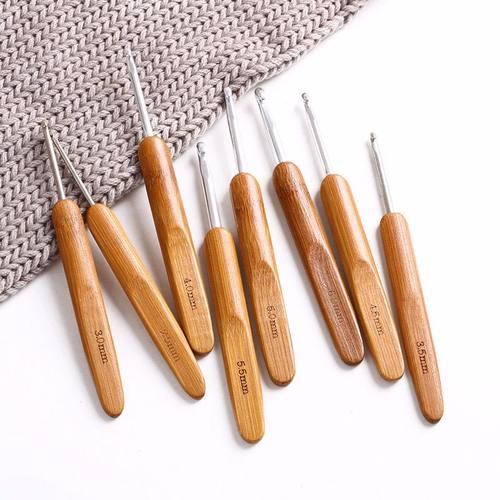 碳化竹柄圆头毛线钩针套装