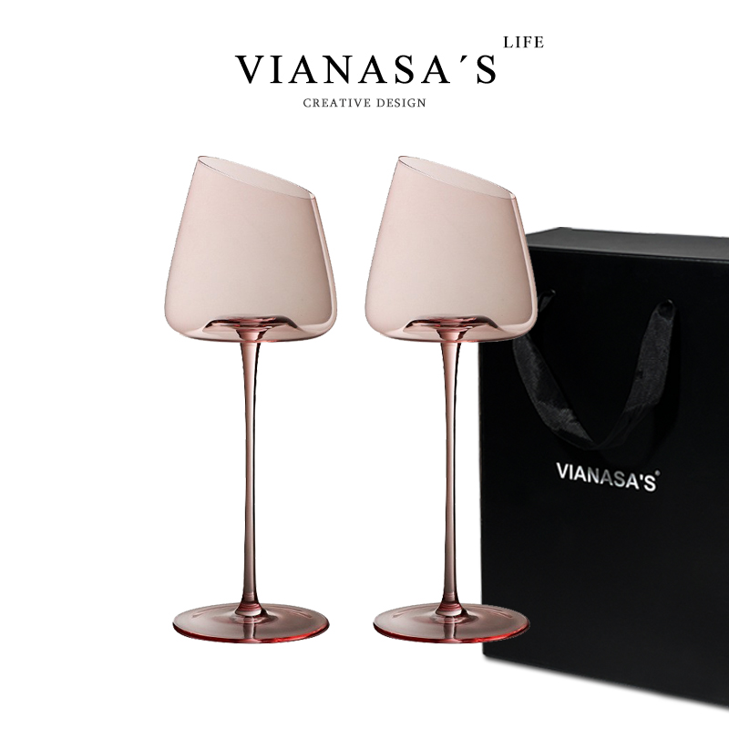 法式火烈鸟48度斜口轻奢红酒杯