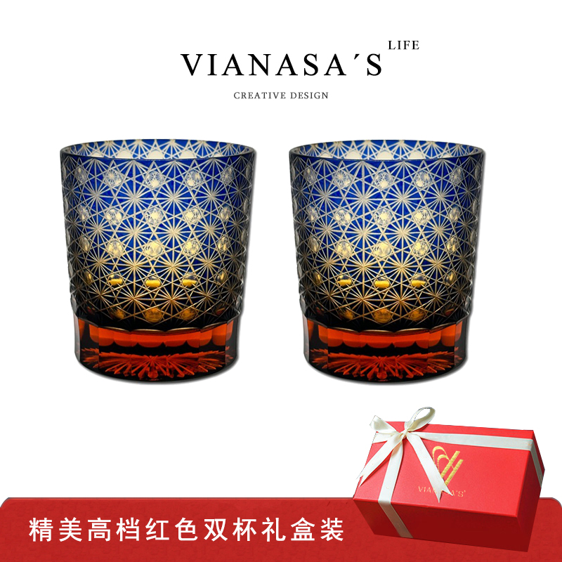 大师手作雕刻玻璃杯威士忌酒杯
