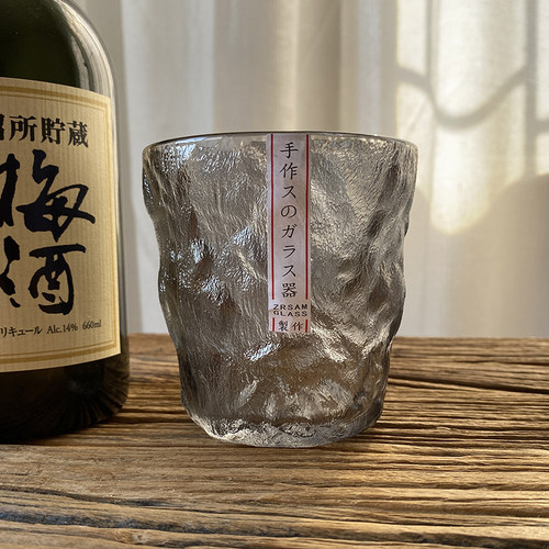 手作冰川高颜值树皮纹玻璃杯子
