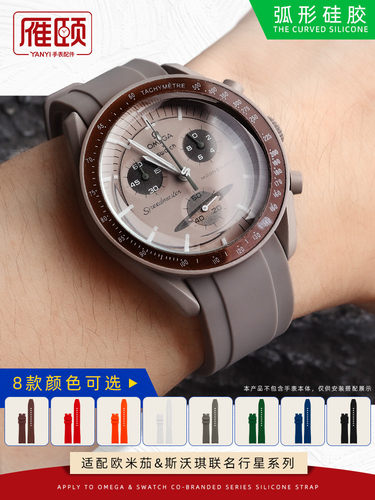 适配欧米茄斯沃琪联名硅胶手表带