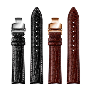 适配西铁城BN0190-15E CA0718-13E CA4386BN0193鳄鱼皮手表带22mm