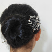 入梦国色天香手工足纯银999牡丹发簪子925U型钗盘高级感汉服头饰