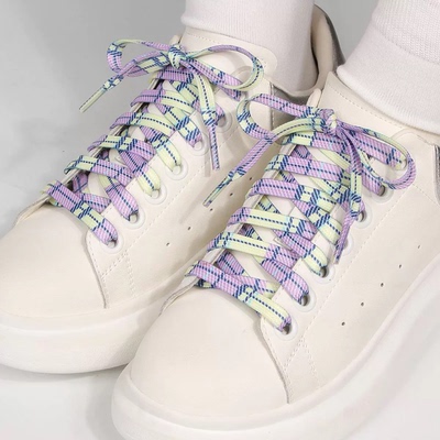 JK格子间隔拼接彩色鞋带