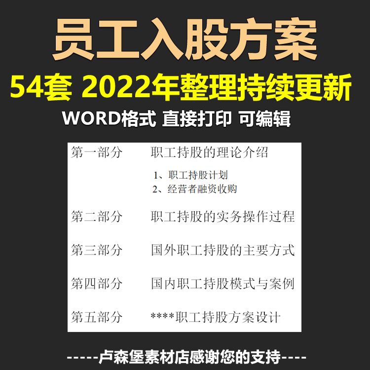 员工入股方案模板投资分红激励方案注意事项公司企业持股方案范本