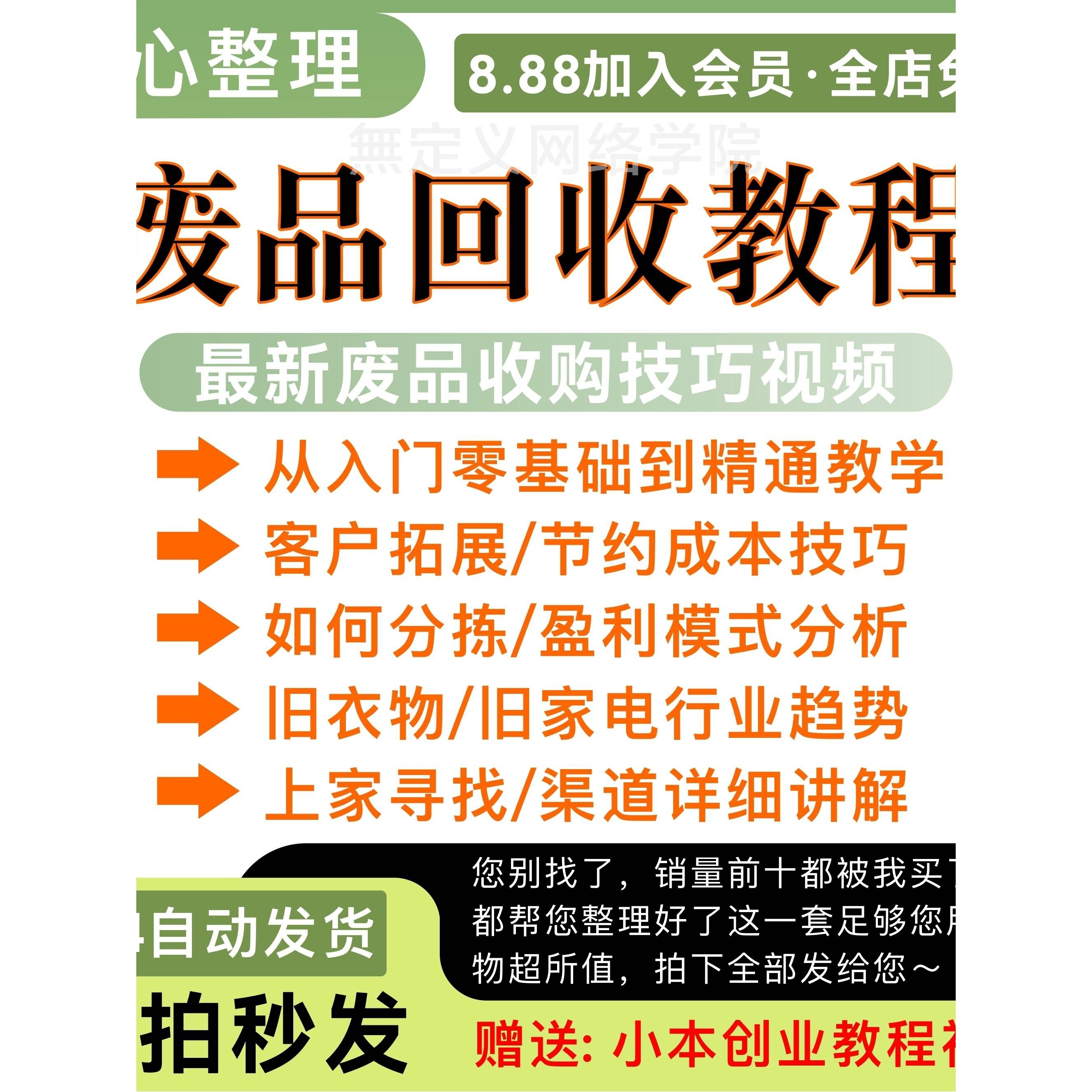 废品教程旧衣服分拣分类废旧废品收购技巧课程教学视频