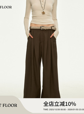 FIRSTFLOOR 宽松拖地垂感抗皱设计伞兵阔腿廓形打褶休闲西裤
