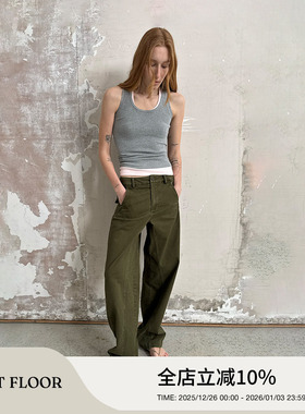 FIRSTFLOOR 复古工装风多口袋宽松锥形休闲裤