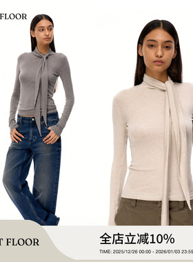 FIRSTFLOOR 软糯莱赛尔绵混纺羊毛修身绑带收腰显瘦舒适内搭上衣