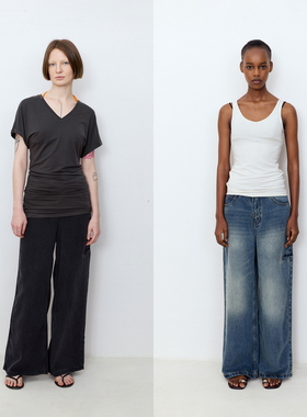 FIRSTFLOOR 中腰复古百搭宽松直筒百搭天丝牛仔裤2025新款