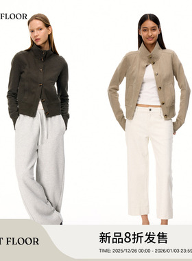 FIRSTFLOOR 正肩棉感立领合体双面高弹针织外套