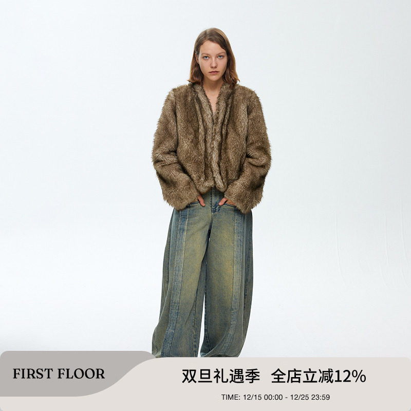 FIRSTFLOOR短款廓形皮草外套