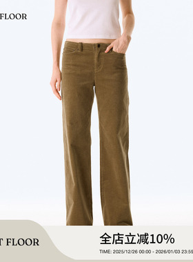 FIRSTFLOOR 棉感基础复古休闲显瘦通勤中腰秋冬灯芯绒低腰直筒裤