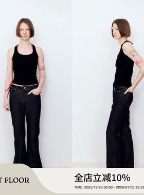 FIRSTFLOOR 微喇神裤升级版本 撞色绗缝微喇原牛牛仔裤