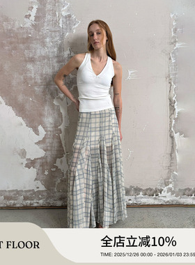 FIRSTFLOOR 简约无袖肌理拉链针织吊带V领背心轻薄透气收腰小马甲