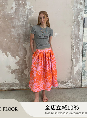 FIRSTFLOOR 春夏可爱的印花高腰蓬蓬百搭半身裙