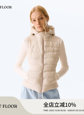 FIRSTFLOOR 冬季轻便自发热保暖收腰修身3M短款休闲连帽棉服马甲