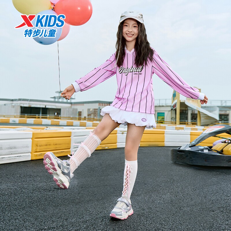特步童装2026春季女童小中大童纯色公主风时尚简约百搭日常款短裙图片