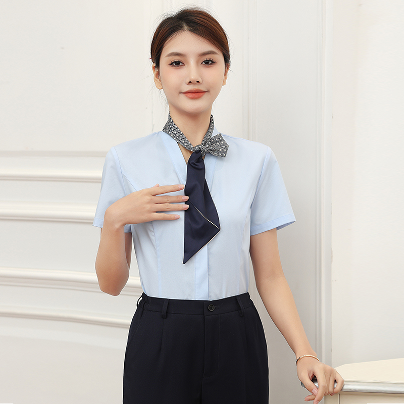 中国移动工作服蓝色短袖衬衫中国手机营业厅夏季工装制服半袖衬衣