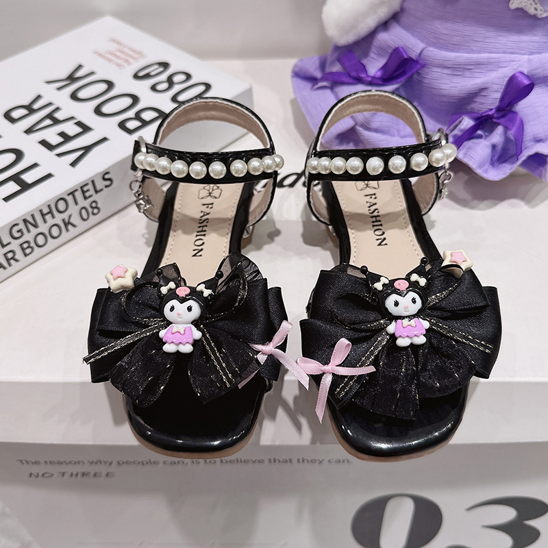 女童凉鞋2025夏季新款儿童黑色小孩女生公主鞋高颜值夏天女孩鞋子