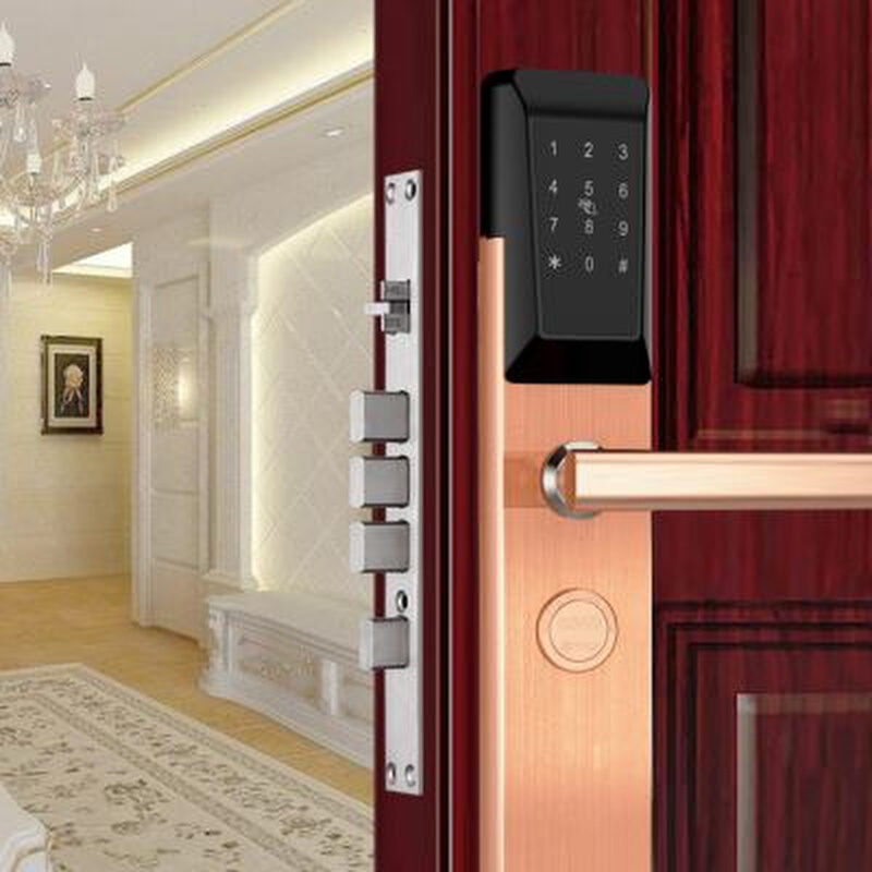 新款卡多利亚不锈钢密码锁门锁家用刷卡锁电子智能锁门锁家用卧室
