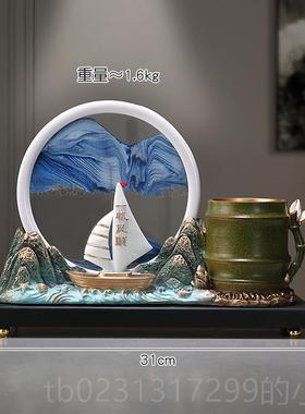 新款纳沙漏筒笔学生品办公室摆件收流沙书房文具装饰老板礼物
