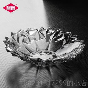 盘北欧风格 新款 大号果水晶玻璃果糖盘家用客厅茶几水盘轻果奢创意