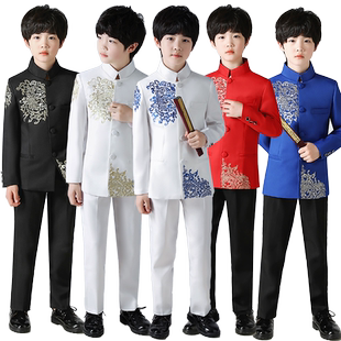 儿童中山装国庆元旦演出服男民国风服装中小学生五四主持合唱朗诵