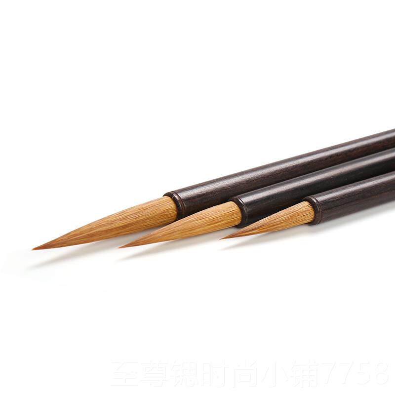 正品精品狼毫峰黄狼书纯尾牛勾线毛笔山水国画行草瘦金法毛笔孪长