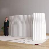 正品 现代缩简约纸屏隔断折叠移动伸客厅厅办公室隔断墙展直播背景