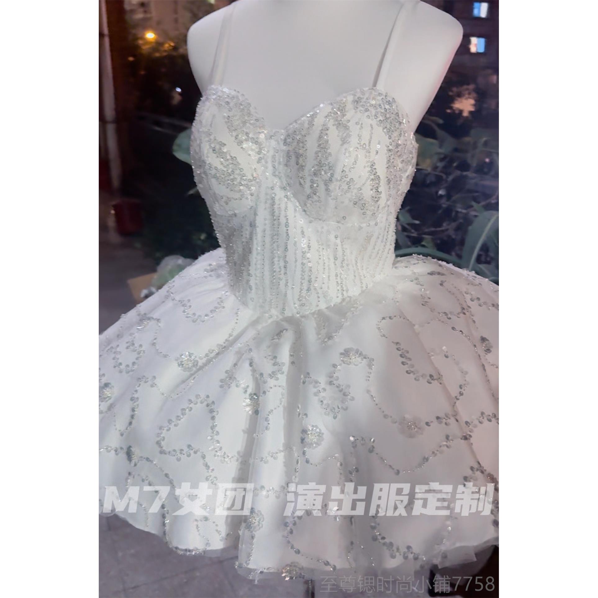 正品韩Ｍ7女团纱 演舞出服定制 白色婚系新款爵士舞afterlike