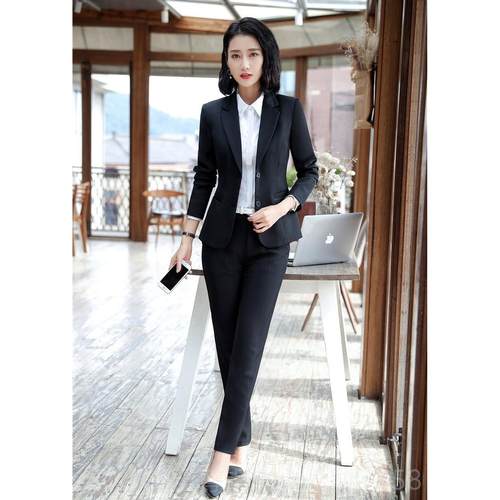 正品女士职业两粒扣套服装修身西作工装修身工服气质面试装公务员