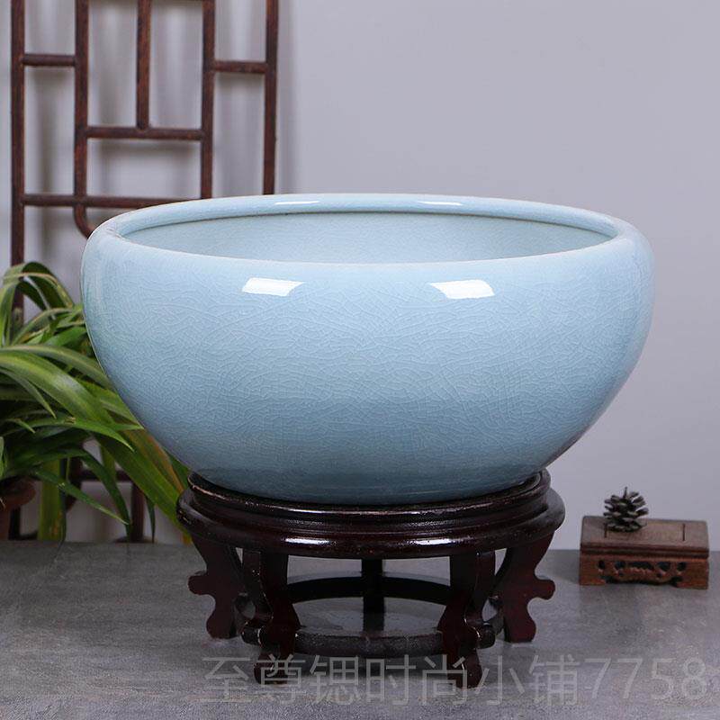 正品德镇陶瓷鱼缸养金景缸碗莲缸睡莲乌龟缸盆大水缸客鱼厅摆件荷