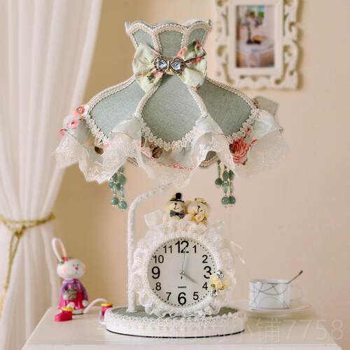 正品欧卧室床头灯布艺情馨熊公侣主儿童房可爱温暖光台灯结婚礼式