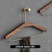 正品 黑胡桃实木衣架黄子防滑无痕衣服木撑子铜家挂钩质用晾衣架挂