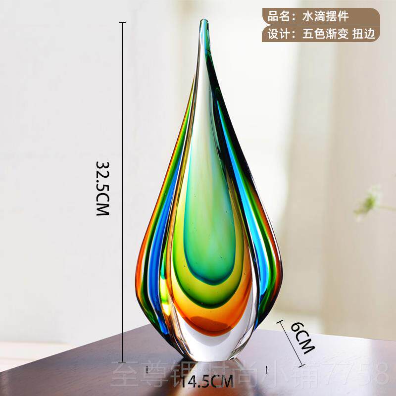 正品琉艺璃工摆品轻奢现代水晶瓶件客厅玄关酒柜博古花架聚财装饰