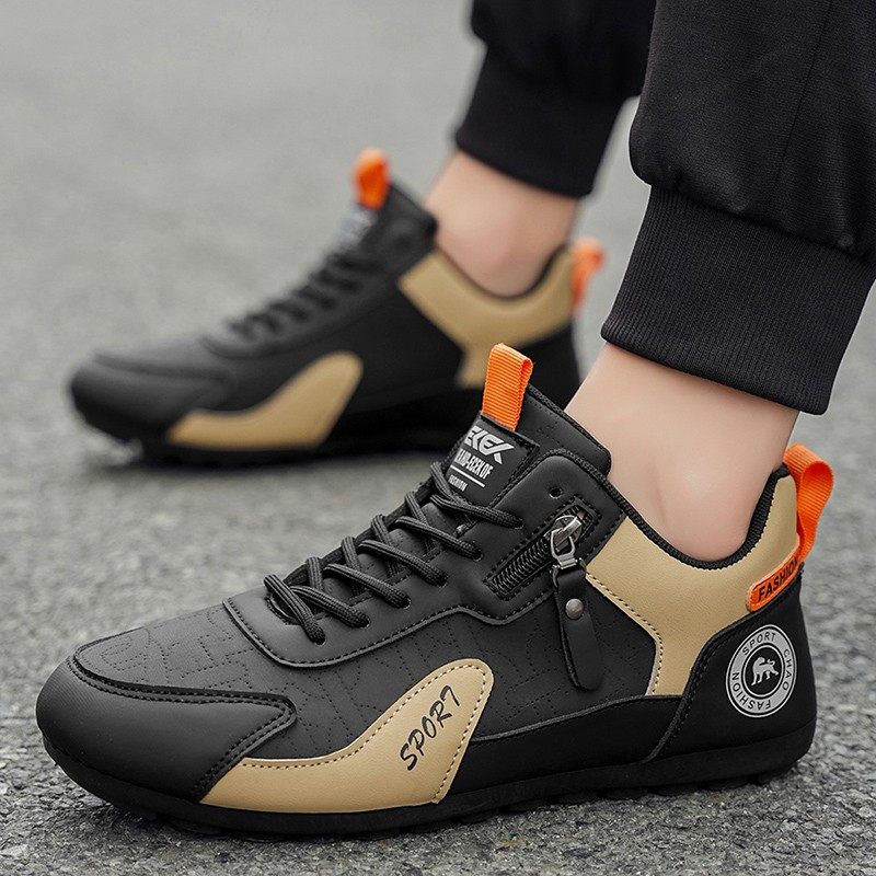 森刻男鞋2025时尚百搭驾车一脚蹬防滑跑步鞋高帮阿甘鞋休闲运动鞋